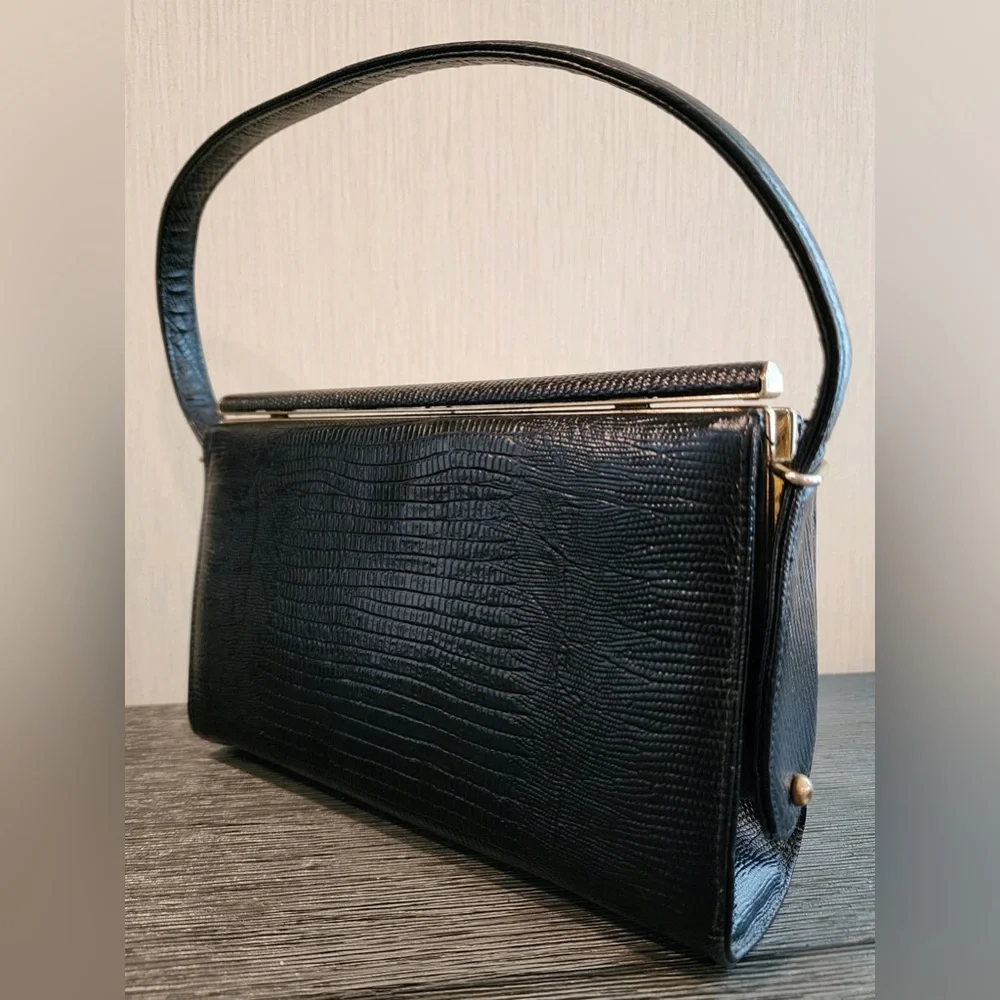 Vintage & Rare Original by Caprice Genuine Embossed Leather Satchel Lux Handbag - Picture 9 of 13